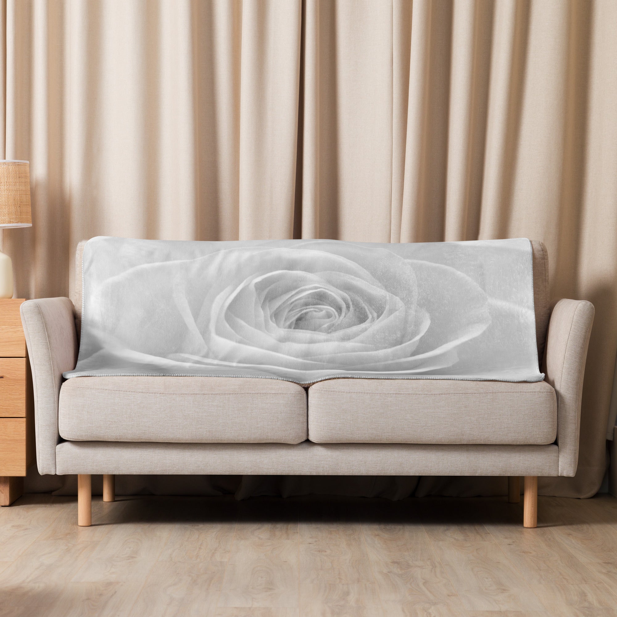 Sherpa-Decke Weiße Rose
