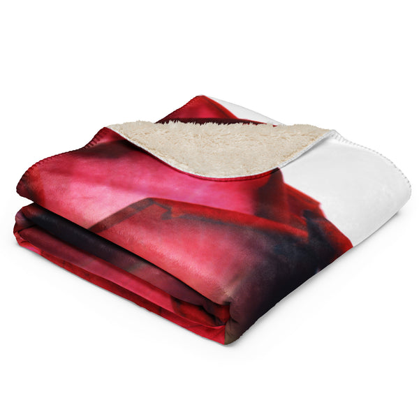 Sherpa-Decke 3 rote Rosen