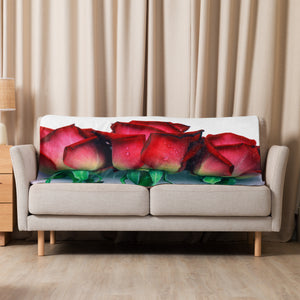 Sherpa-Decke 3 rote Rosen